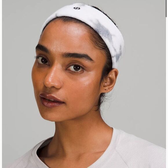 LULULEMON Cotton Terry Sweatband UNISEX NWT headband rhino Grey tennis - Picture 7 of 7